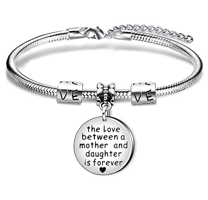 Mayores de la familia al por mayor Pulsera de letras de acero inoxidable